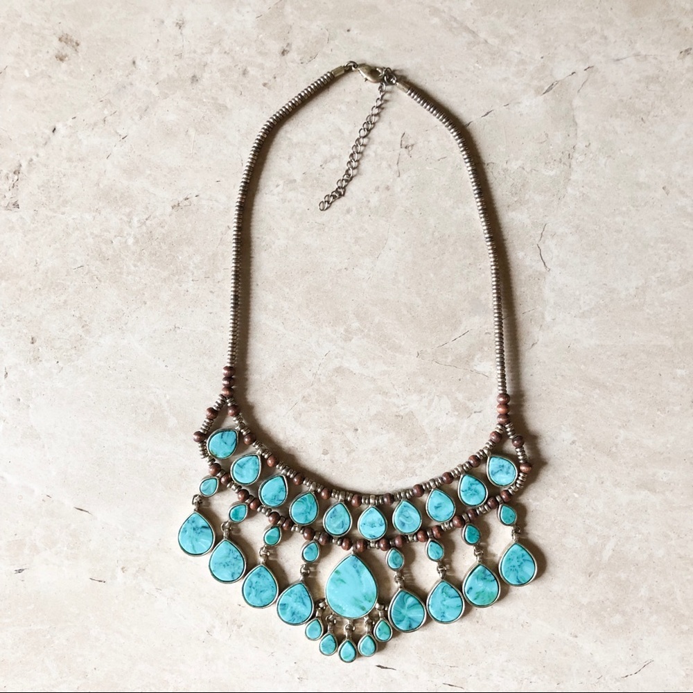 Turquoise bib necklace